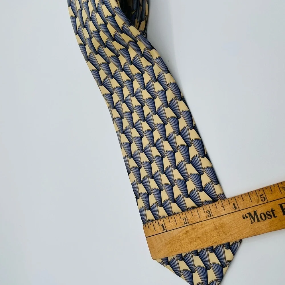 Vintage Geometric Pattern Valentino Silk Tie Made In Italy